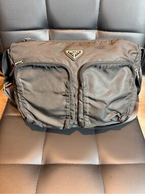 Prada Tessuto Double Pocket Messenger Bag